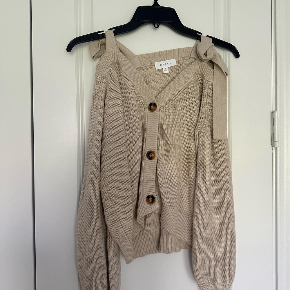 Beige Off-the-Shoulder Sweater